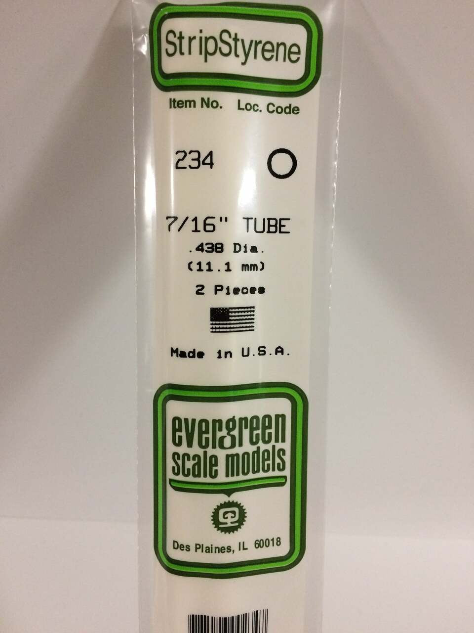 Evergreen Scale Models Round Tubing 7/16 2 234